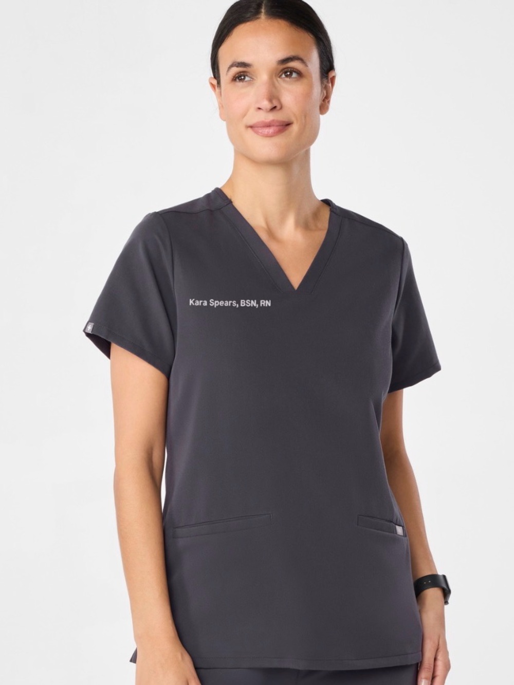 Figs in Space Navy Casma scrub top